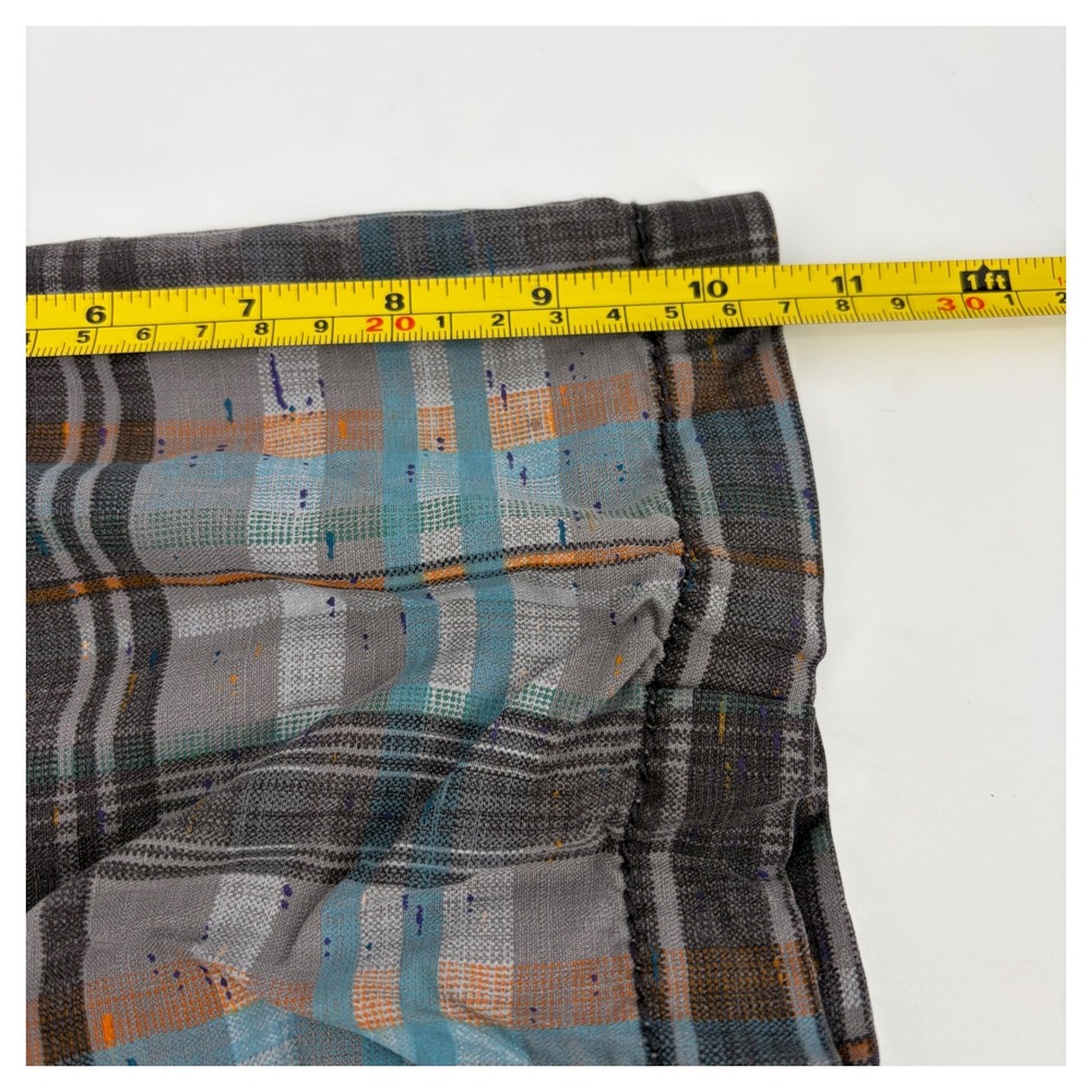 Tommy Bahama Mens Large 100% Silk Plaid Short Sleeve Button Up Shirt Grey Blue - Picture 8 of 8
